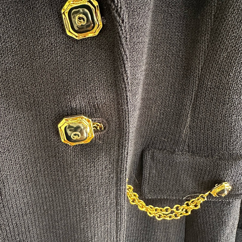 St. John Dark Blue Blazer with Gold Accents - Picture 5 of 7